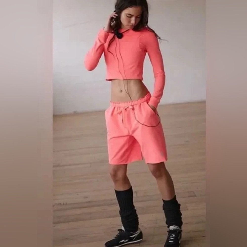 Free People Movement Hot Shot Easy Set in Neon Coral Size XS NWT